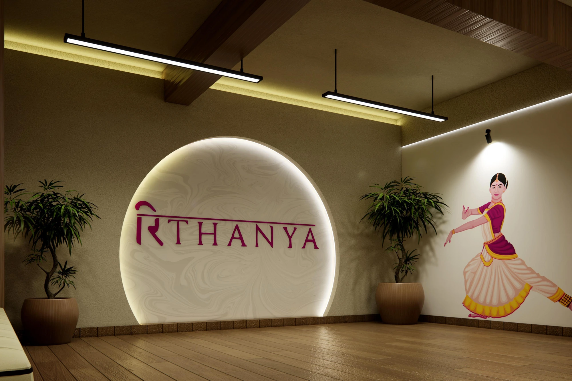 Rithanya Natya Kshetra — Dancer figure — entry axis close-up