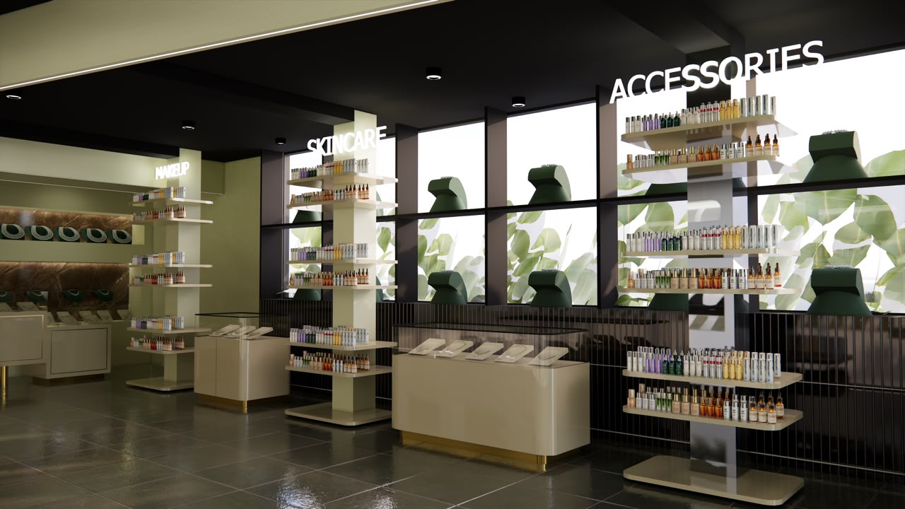 Pyare Jewellery — Merchandising strategy — ACCESSORIES, SKINCARE and MAKEUP display zones