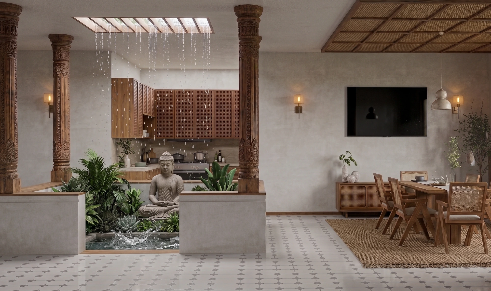 Mr. Vishnudeth Residence — Private Villa · Interior, Kottarakara, Kollam