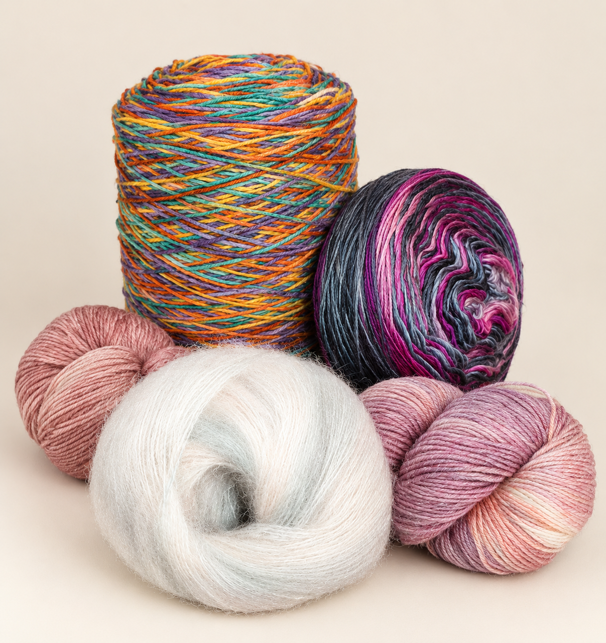 Pelotes de laine colorées