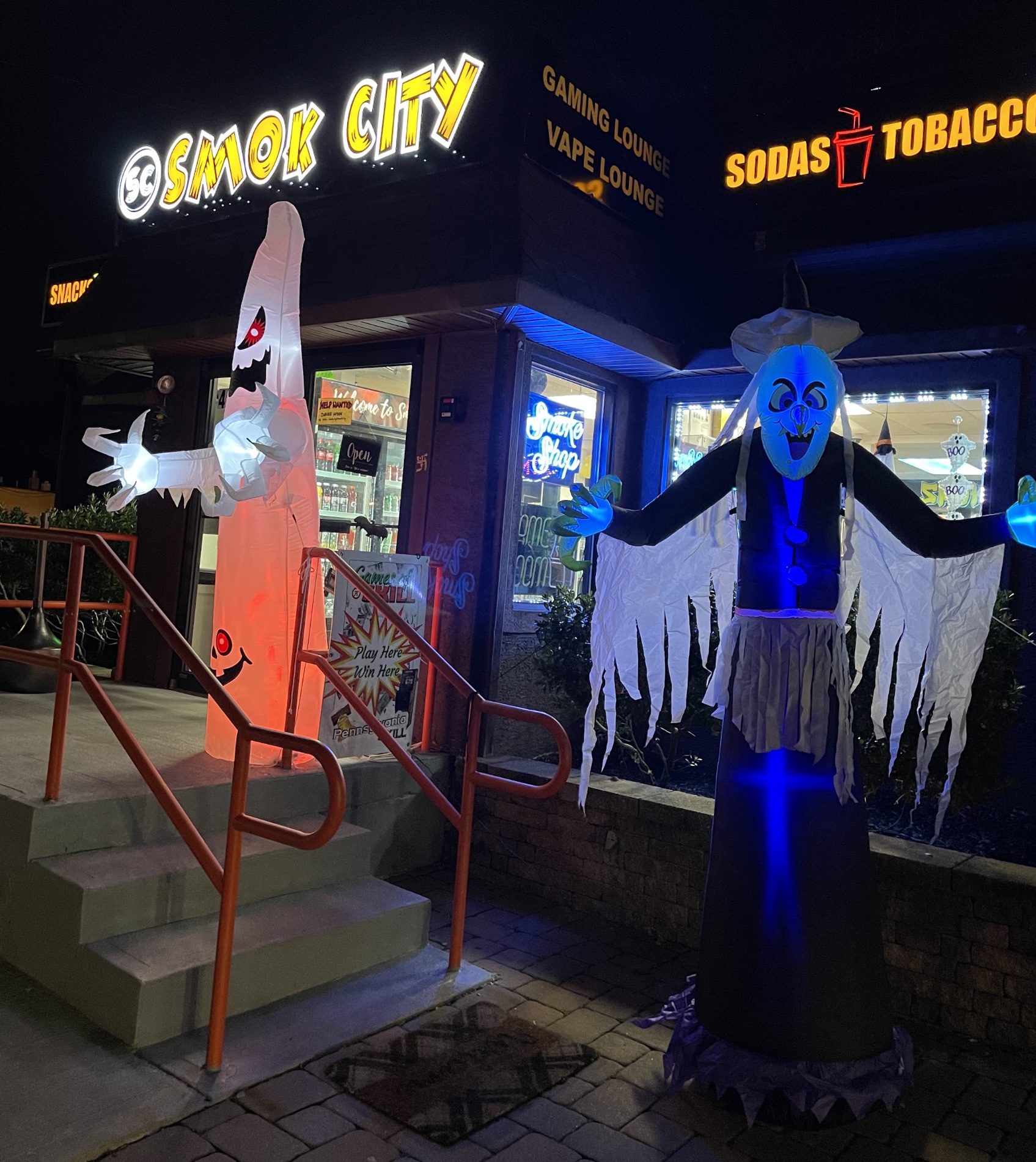 Smok City vape shop interior mural in Morrisville PA