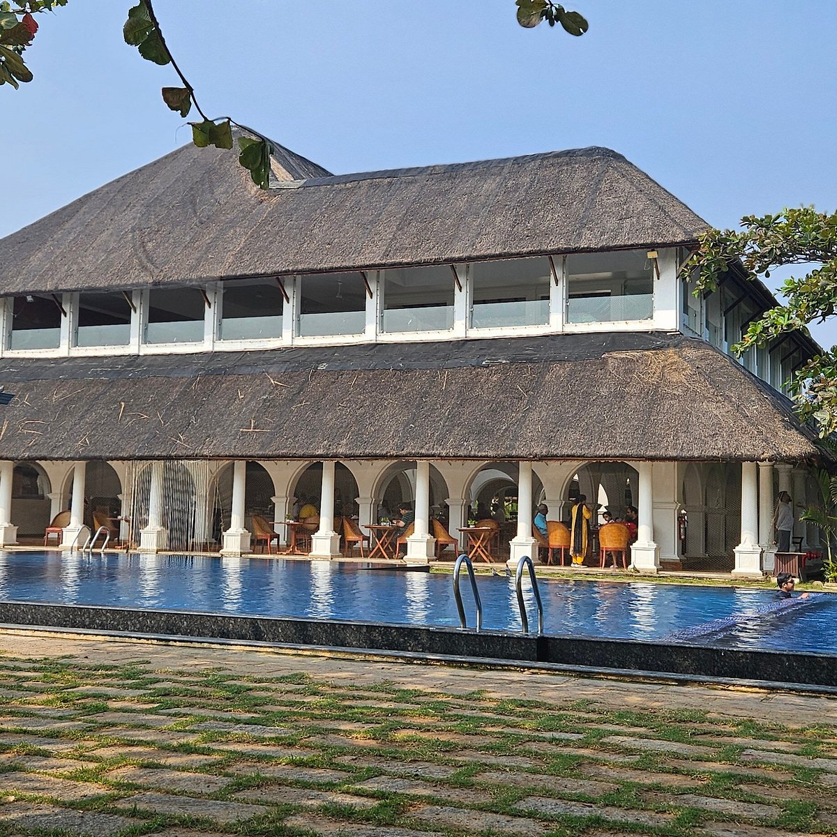 The main block from the pool