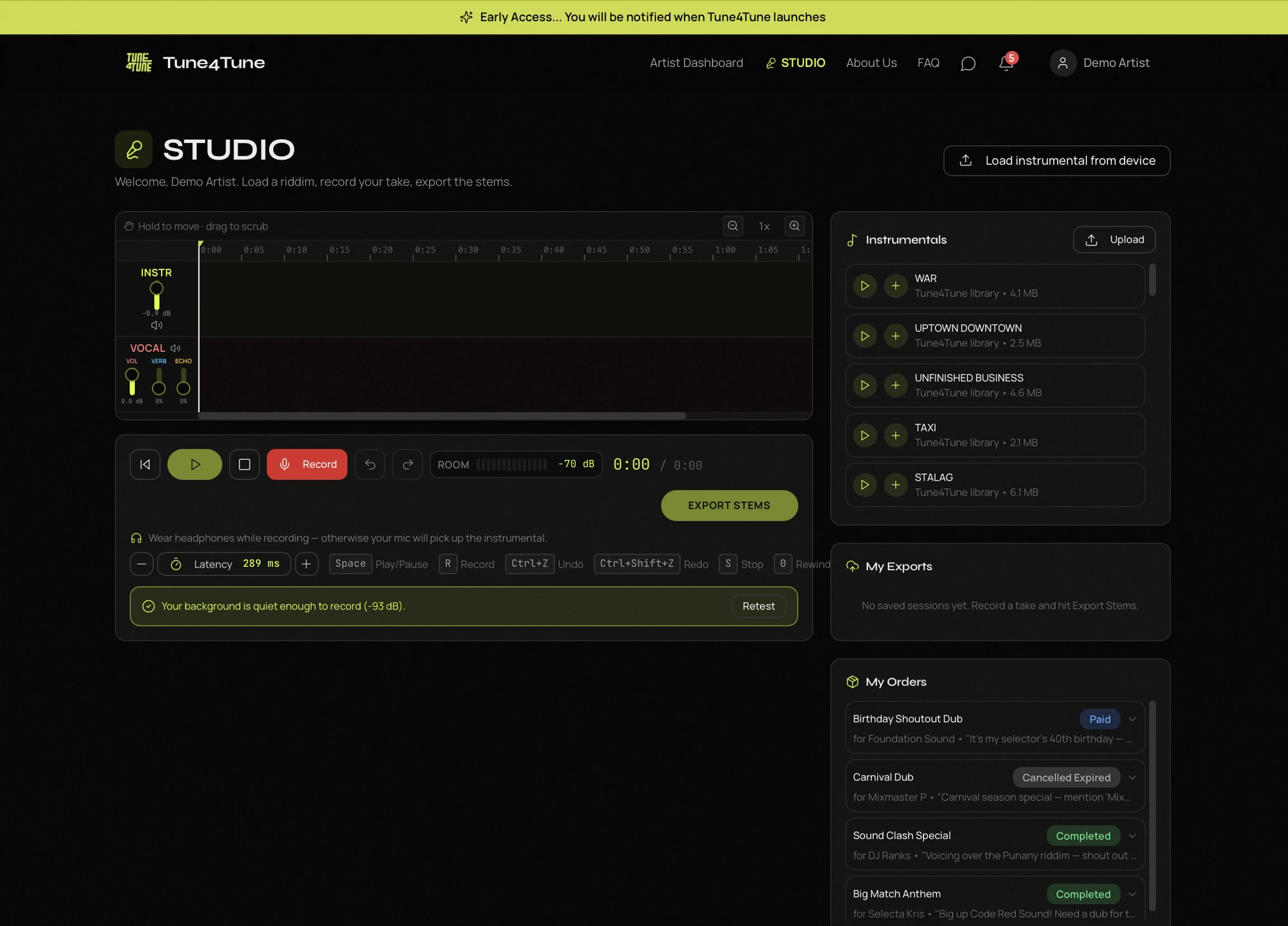Tune4Tune screenshot 2: Custom Dubplate Marketplace