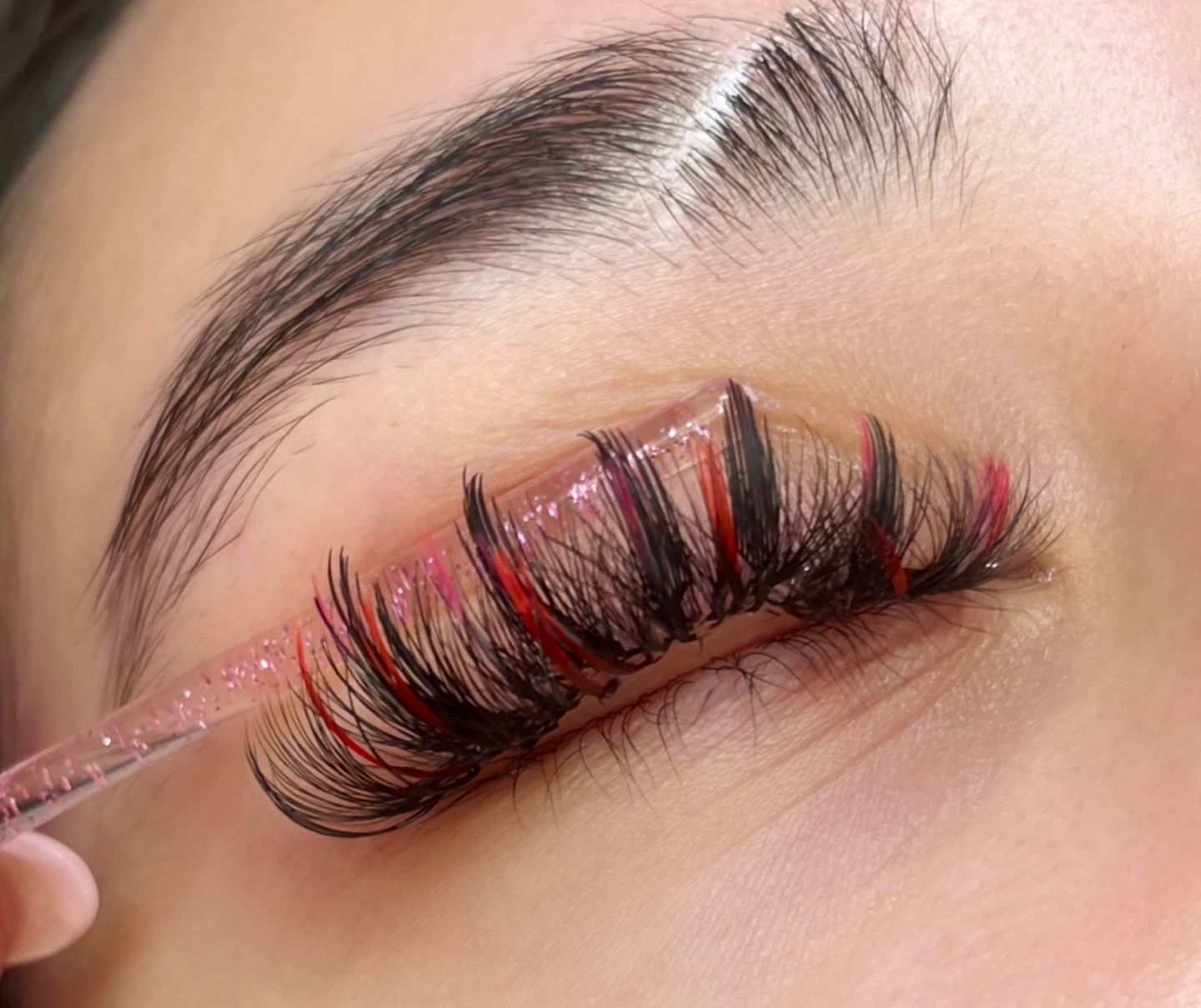 Colored anime lash extensions in Lakewood, CO