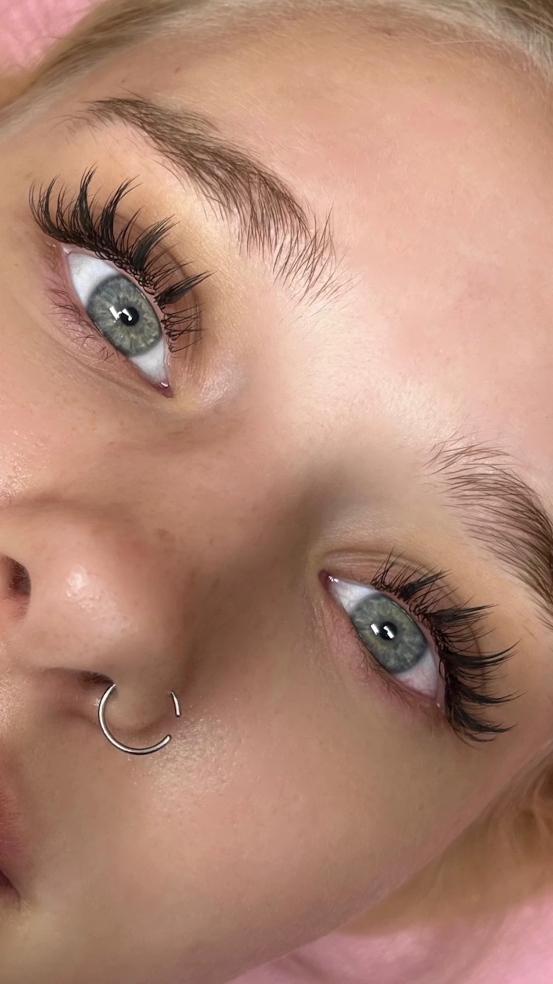 Anime lash set on green eyes, Lakewood CO lash artist