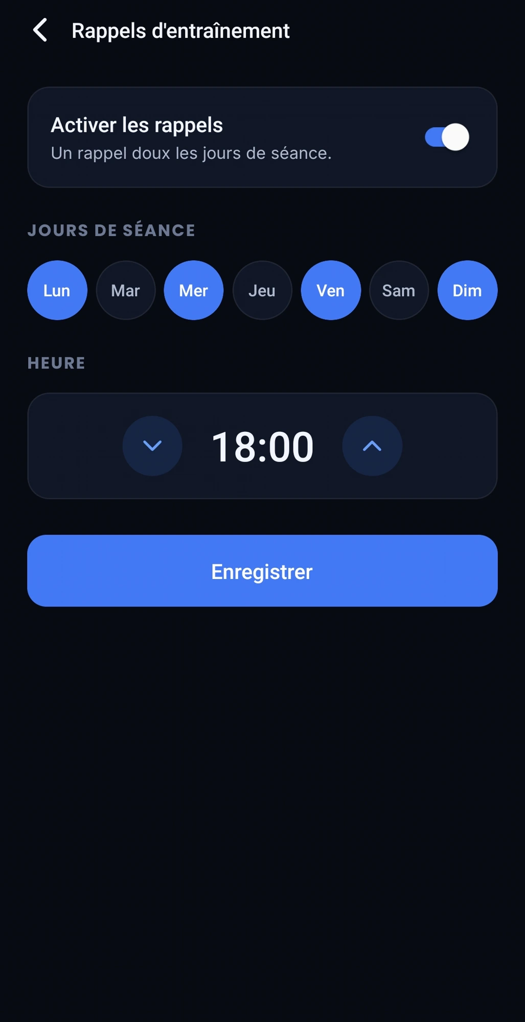 Rappels d'entraînement