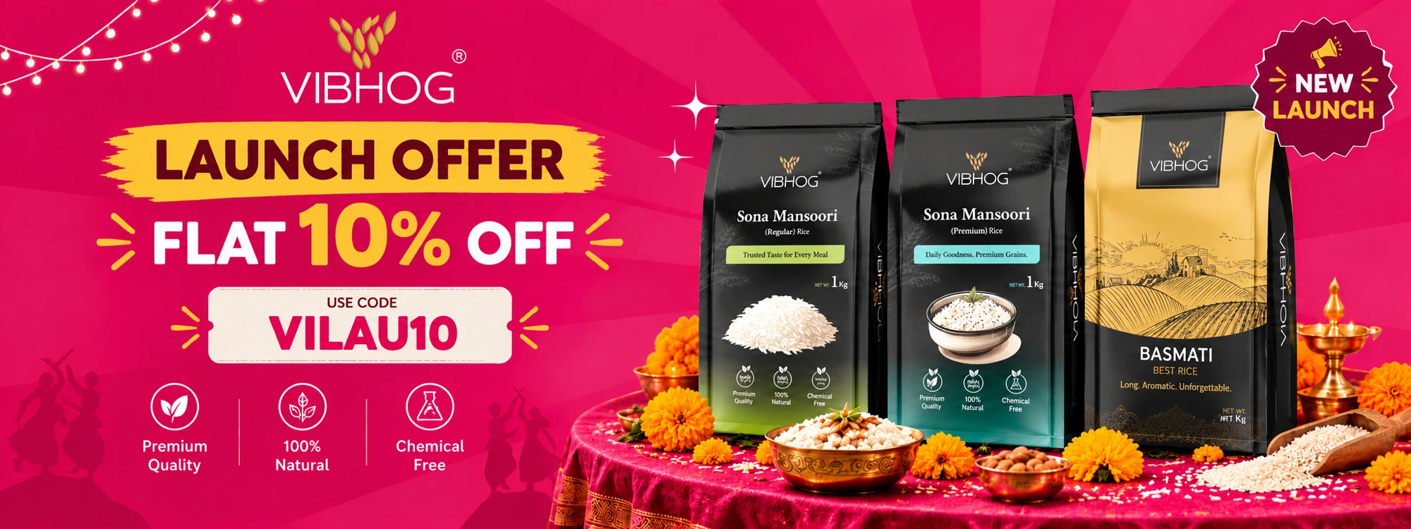 Vibhog Festive Launch Offer — flat 10 percent off with VILAU10