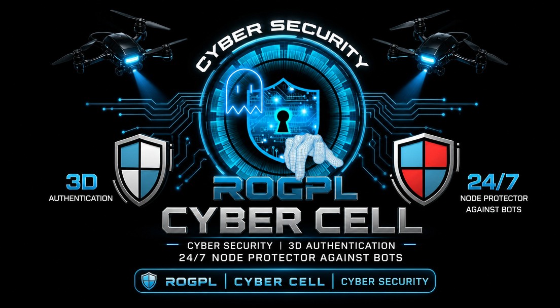 ROGPL Cyber Cell · Cyber Security · 3D Authentication · 24/7 Node Protector