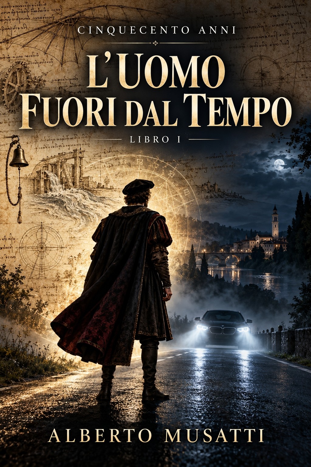 Copertina de «L'Uomo Fuori dal Tempo», Libro I della saga Cinquecento anni