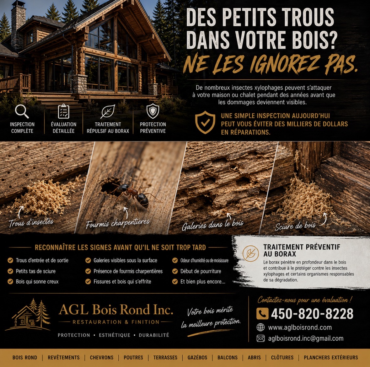 Des petits trous dans votre bois ? Ne les ignorez pas.