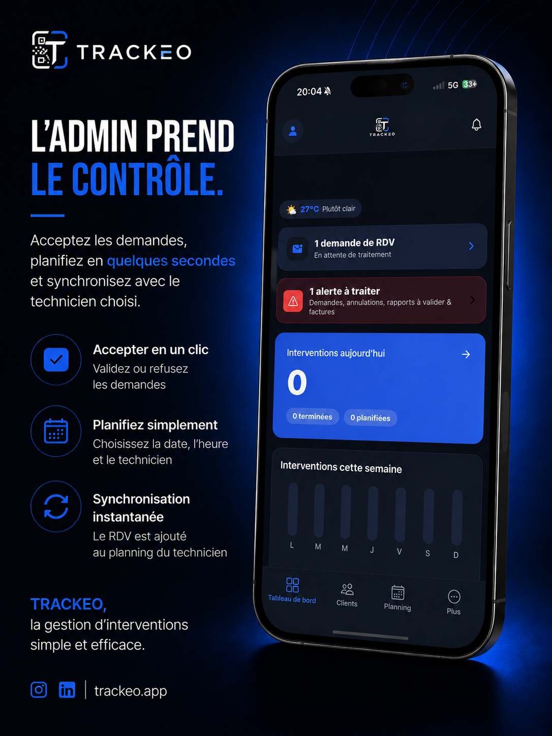 Pilotage admin — validation & planning