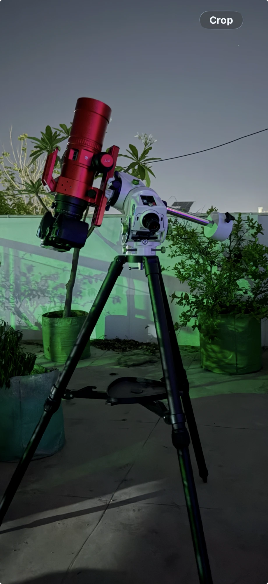 Astro rig outdoors at dusk