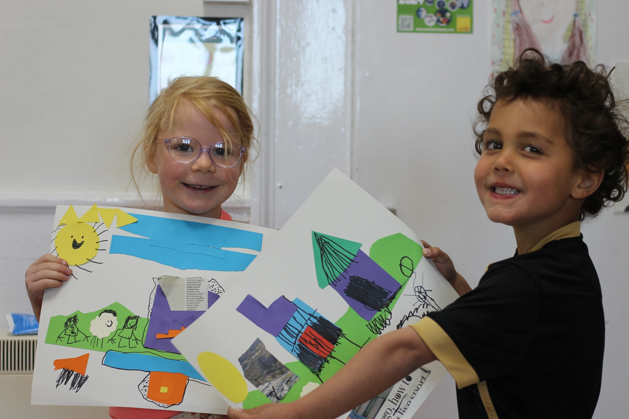 Campers proudly showing off their colourful artwork