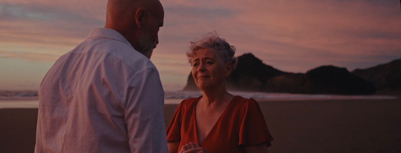 Beach · two-shot · dusk